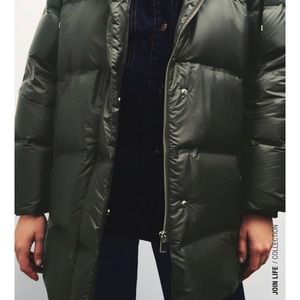 New zara water wind protection side vented jacket color khaki green size L